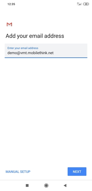 Enter your Email address and select NEXT