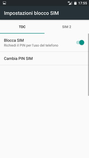 Seleziona Public e Cambia PIN SIM