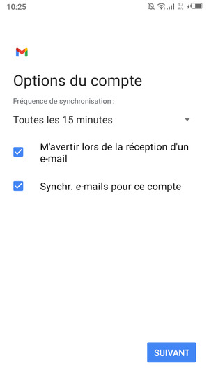 Sélectionnez SUIVANT