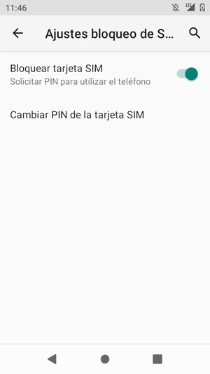 Seleccione Cambiar PIN de la tarjeta SIM
