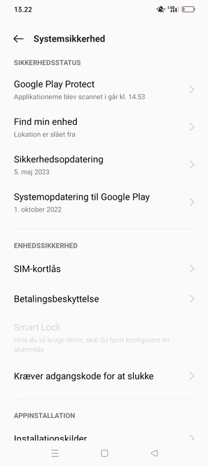 Vælg SIM-kortlås