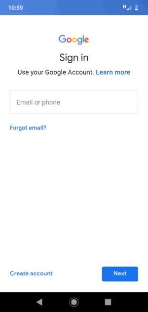 Enter your Gmail address and select Next