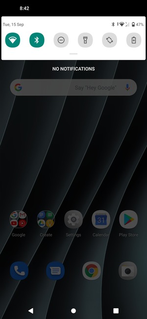 Slide down the top menu again