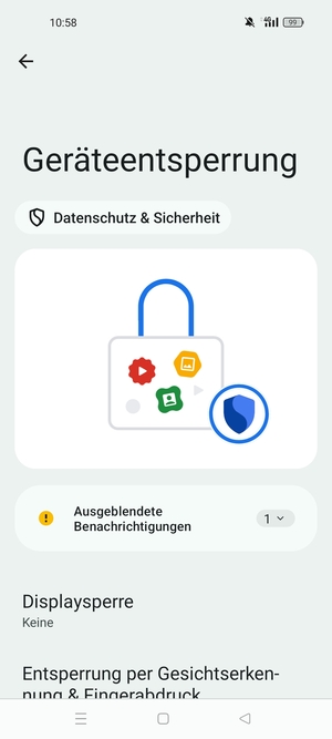Wählen Sie Displaysperre