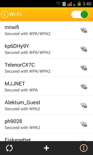 Select the wireless network you want to connect to