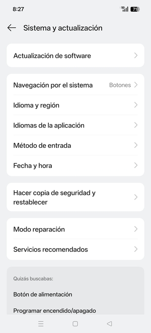 Seleccione Actualización de software