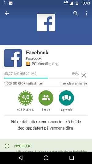 Vent til installasjonen er ferdig