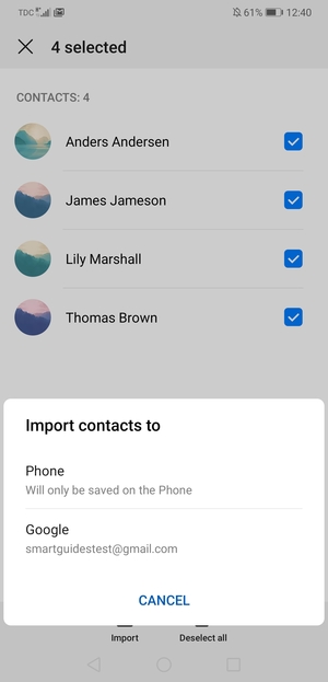 Select your Google account
