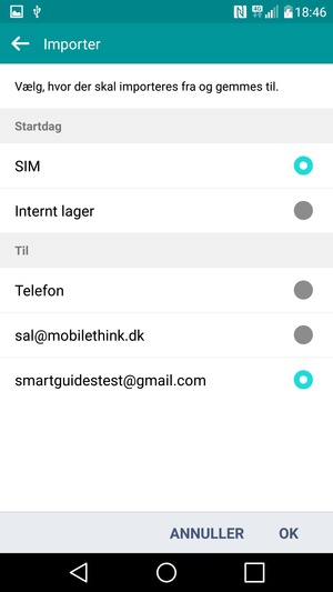 Vælg SIM-kortet