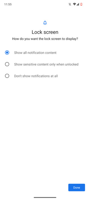 Select your preferred option and select Done