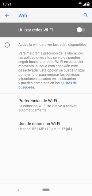 Active Utilizar redes Wi-Fi
