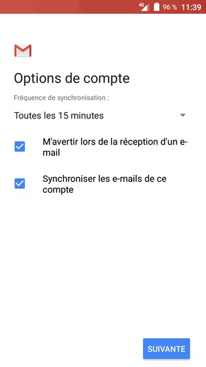 Sélectionnez SUIVANTE