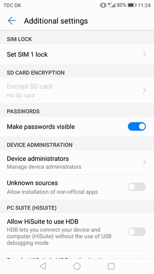 Select Set SIM lock