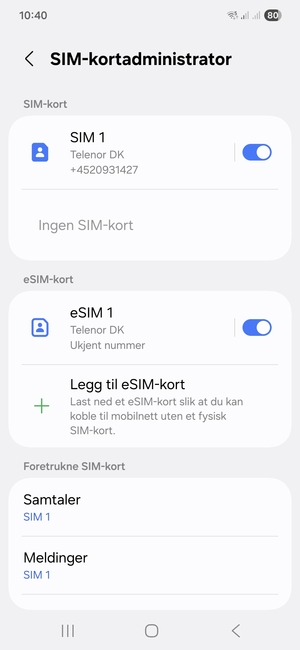 Ditt eSIM
er nå aktivert