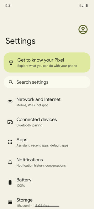 Select Network and Internet