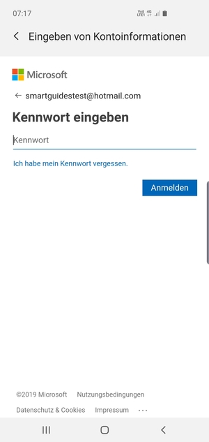 Geben Sie Ihre Passwort ein und wählen Sie Anmelden