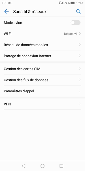 Sélectionnez Réseau de données mobiles