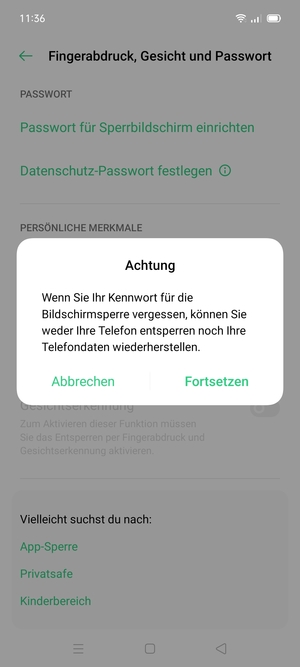 Wählen Sie Fortsetzen