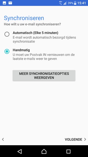 Selecteer uw voorkeursoptie en selecteer VOLGENDE