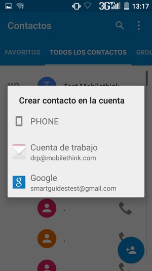 Seleccione su cuenta Google