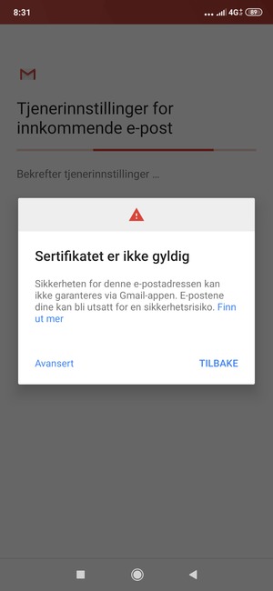 Velg TILBAKE