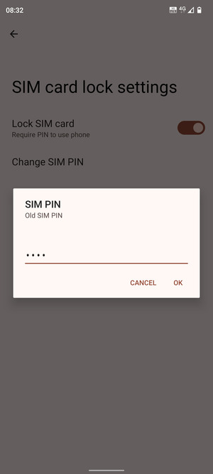 Enter Old SIM PIN and select OK