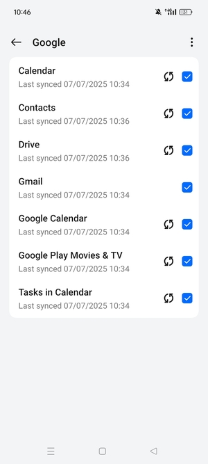 Make sure Contacts is selected