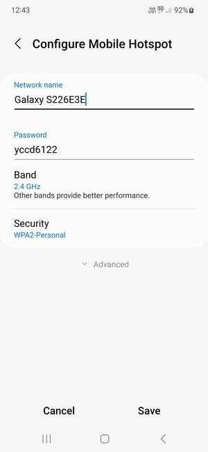 Enter a password of at least 8 characters and select Save