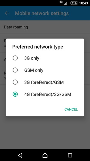Select GSM only to enable 2G