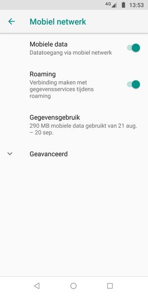 Schakel Roaming in of uit