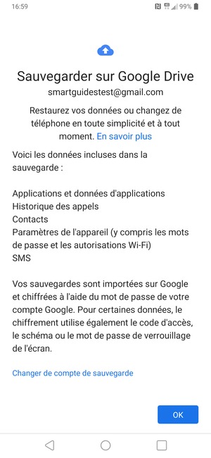 Sélectionnez OK