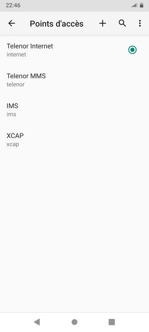 Sélectionnez le bouton du Menu