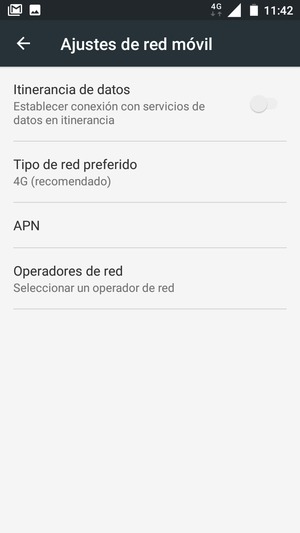 Seleccione Tipo de red preferido