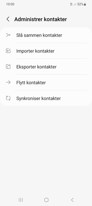 Velg Importer kontakter
