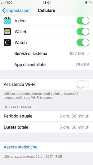 Scorri verso il basso e imposta Assistenza Wi-Fi su Off