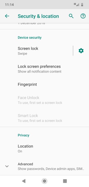 Scroll to and select Advanced