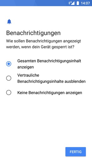 Wählen Sie die gewünschte Option und wählen Sie FERTIG