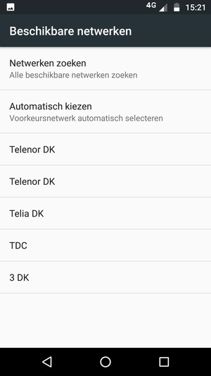 Selecteer een netwerkoperator uit de lijst