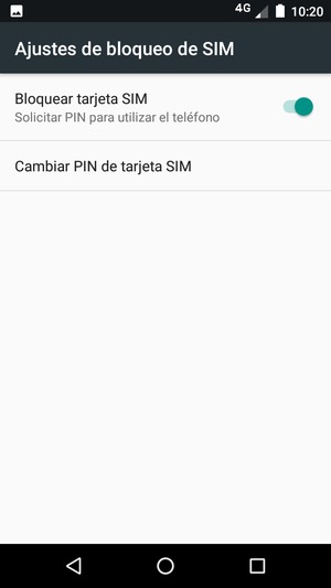 Seleccione Cambiar PIN de tarjeta SIM