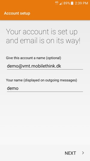 Give your account a name and enter your name. Select NEXT