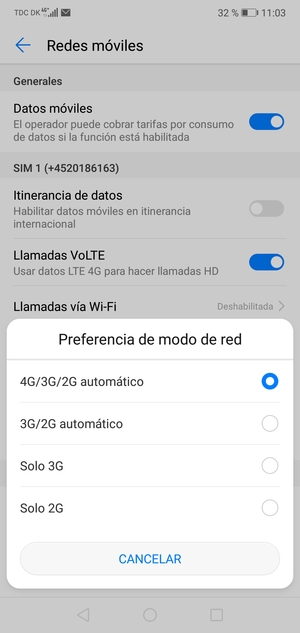 Seleccione la opción deseada