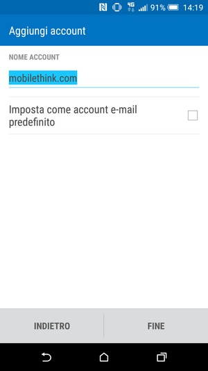 Scegli un nome per il tuo account e seleziona FINE