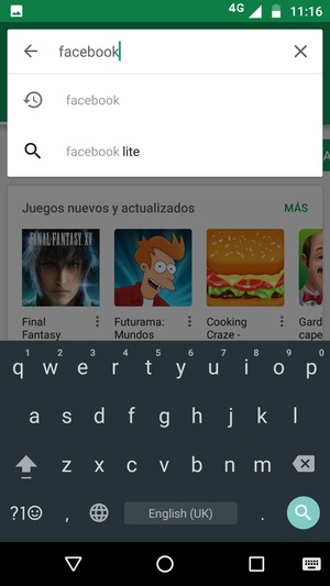 Introduzca el nombre de la aplicación y seleccione Buscar