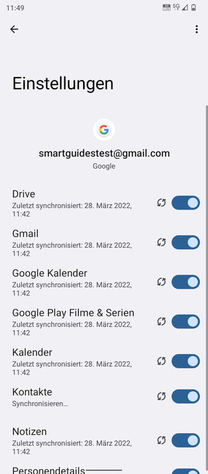 Ihre Kontakte von Google werden nun auf Ihr Handy synchronisiert