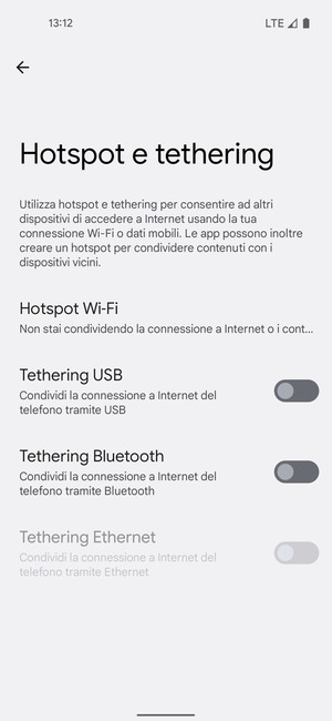 Seleziona Hotspot Wi-Fi