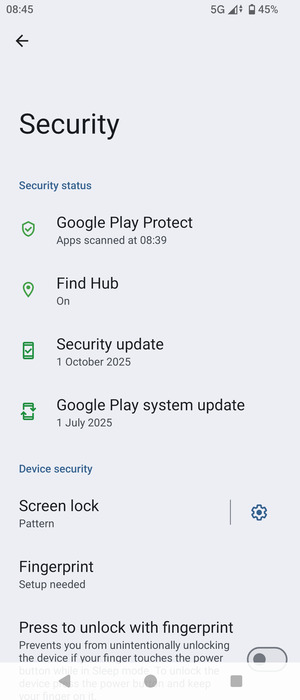 Your phone is now secure with a screen lock