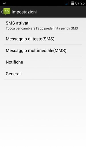 Seleziona Messaggi di testo (SMS)