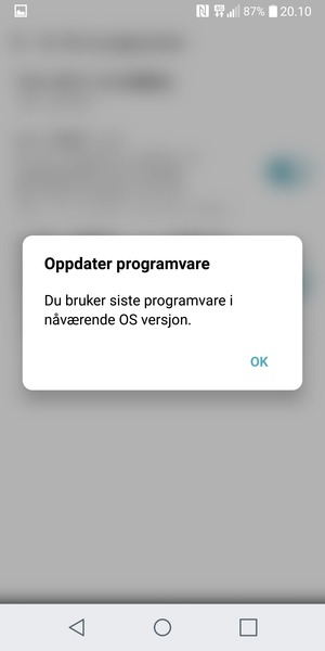 Hvis telefonen din er oppdatert, velg OK
