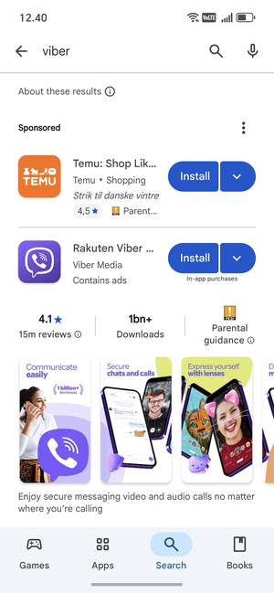 Select the app