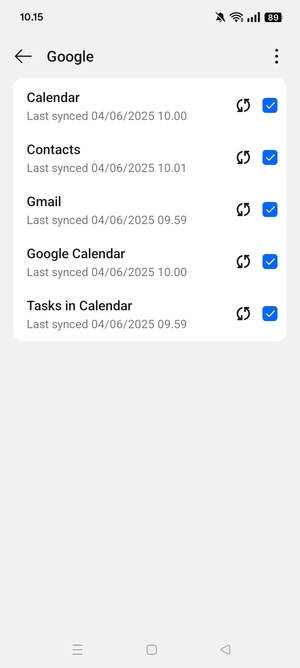 Make sure Contacts is selected